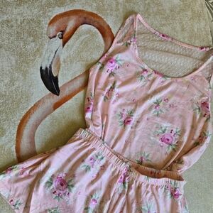 3/$25 Flora Sleepwear Shorts Set Pajamas Floral Sleeveless Soft Peach XL
